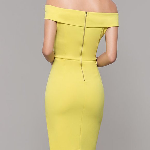 ECI yellow multi wear off shoulder shift dress - Picture 13 of 14